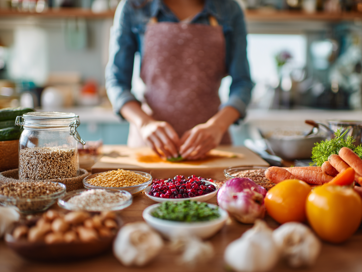 Čerstvé ingrediencie a jedálny plán